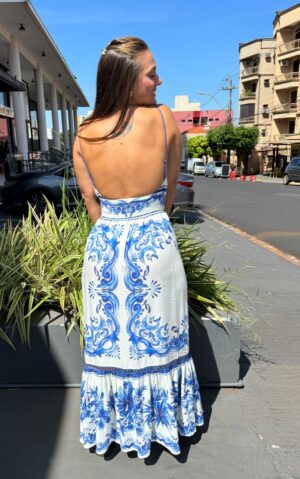 Vestido Cropped Lenço Azulejo Farm - Imagem 3