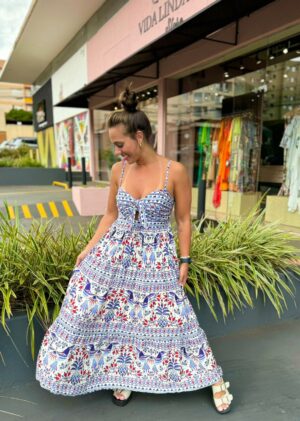 Vestido Cropped Lenço Magia Tropical Farm