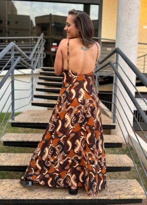 Vestido Longo Tigre Da Noite Farm - Imagem 2