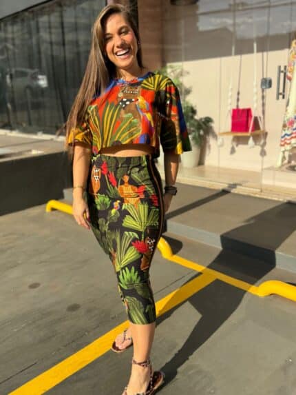 Saia Midi Beleza Tropical
