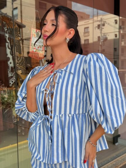 Blusa Mangas Listra Bicolor