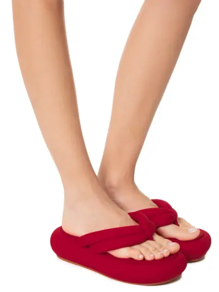 Chinelo Flatform Katita Lycra Vermelho - FARM
