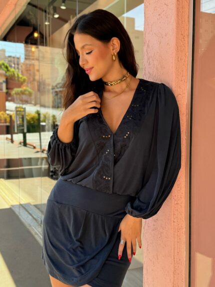 Vestido Cachecoeur Bordado Pala