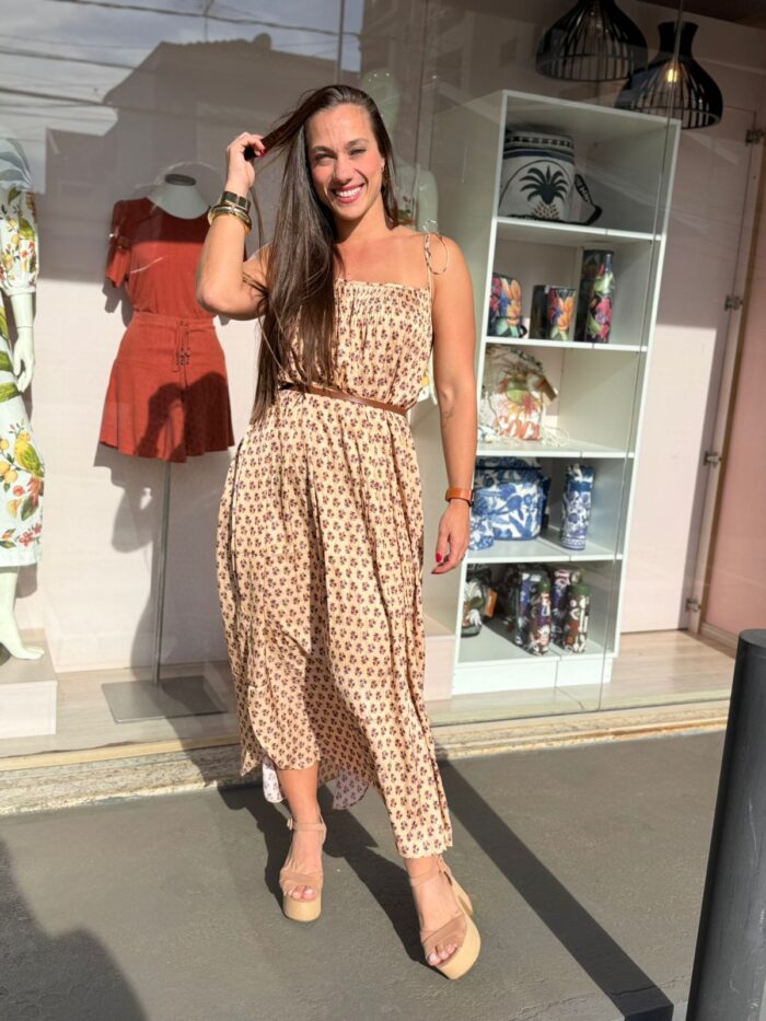 Vestido Alça Estampa Papiro - Imagem 4