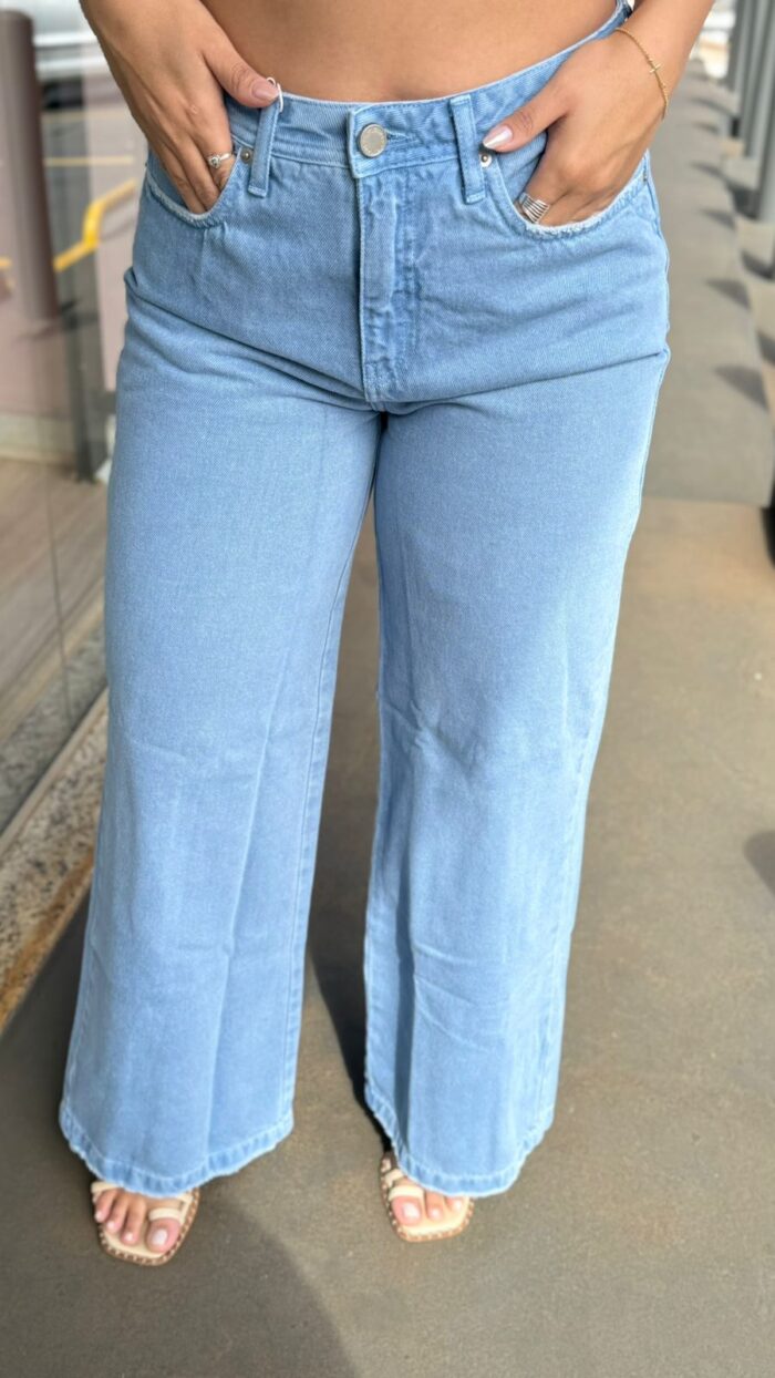 Calça Sarja Wide Leg Color Stone - Imagem 3