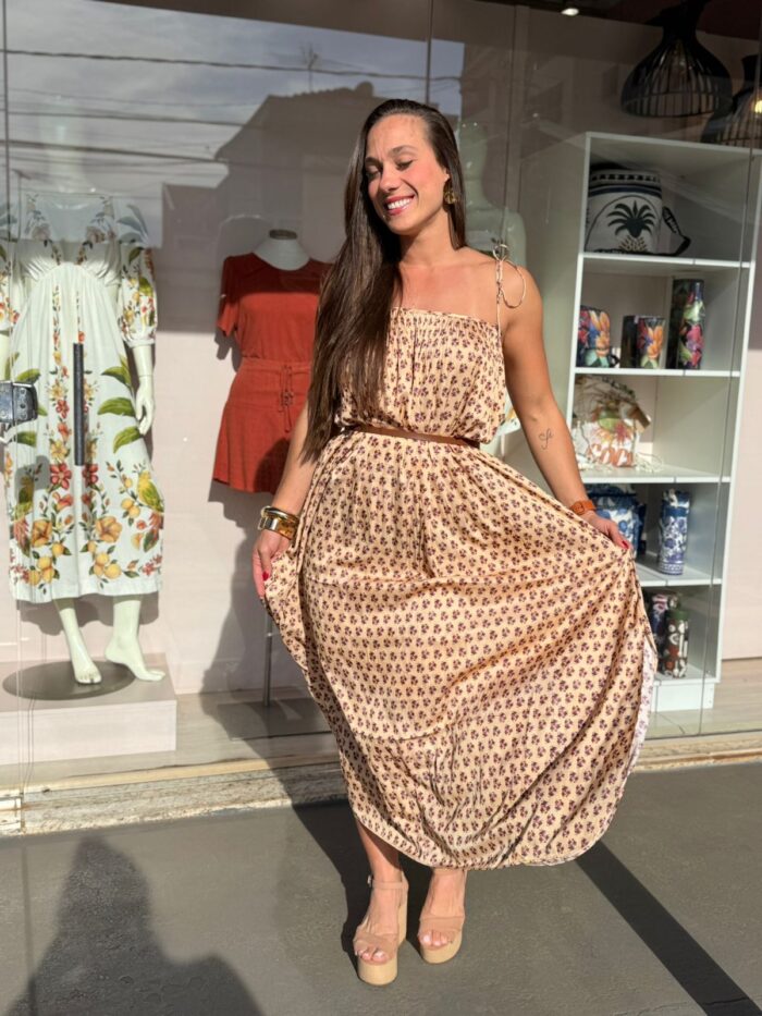 Vestido Alça Estampa Papiro - Imagem 5