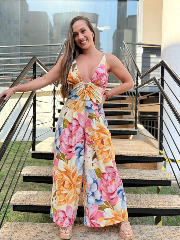 Macacao Floral  Rebeca - Imagem 1