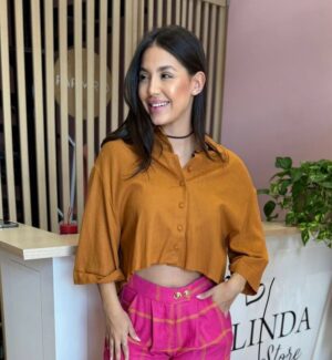 Camisa Cropped Linho - Imagem 2