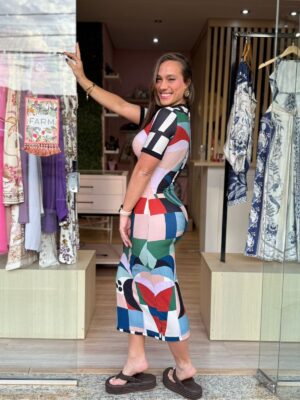 Vestido Midi Recanto Dos Coqueiros FARM - Imagem 3