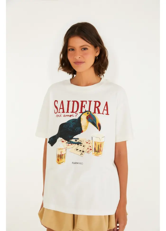 T-shirt Média Saidera Off White FARM - Imagem 1