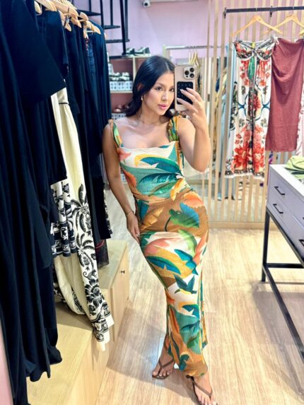 Vestido Alça Torcida Mata Atlântica