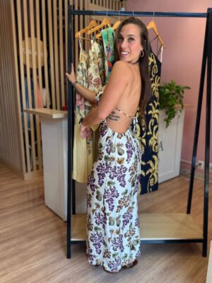 Vestido Longo Alça Romance de Uva FARM - Imagem 2