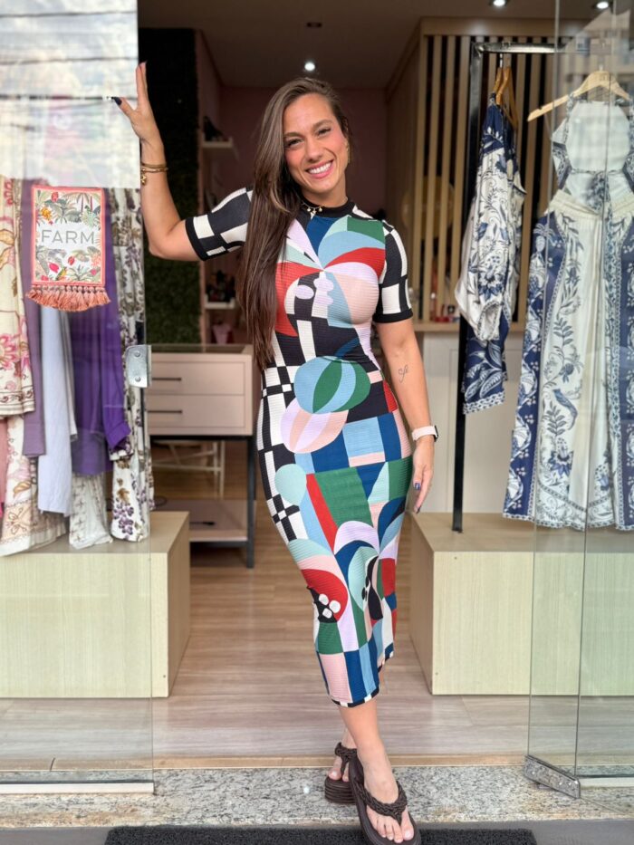 Vestido Midi Recanto Dos Coqueiros FARM - Imagem 1
