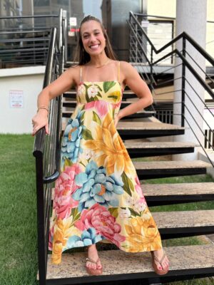 Vestido Cropped Floral Rebeca