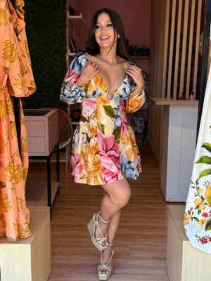 Vestido Curto Floral Rebeca