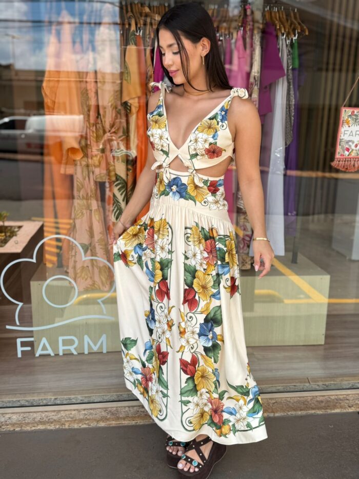 Vestido Longo Tropicalzinho Lenco FARM - Imagem 3