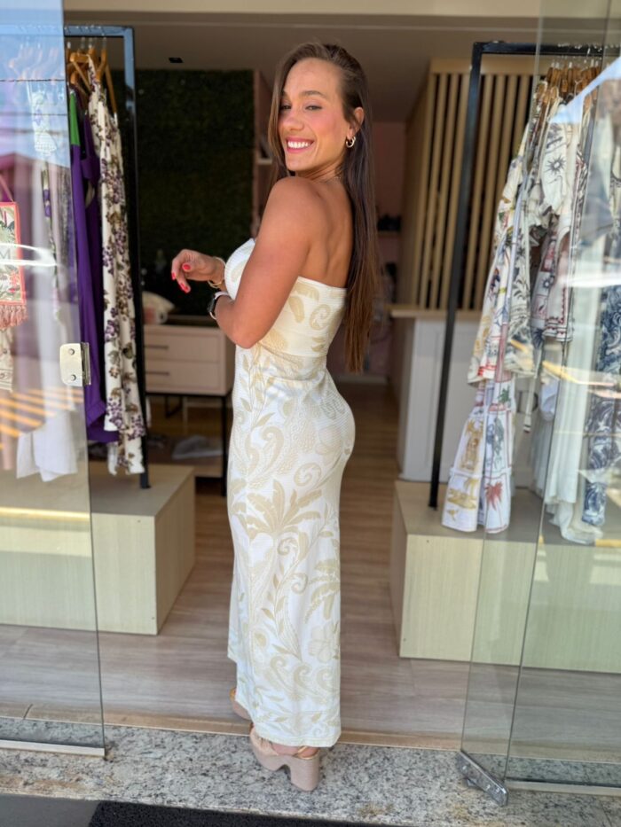 Vestido Midi Sem Alça Tina FARM - Imagem 2