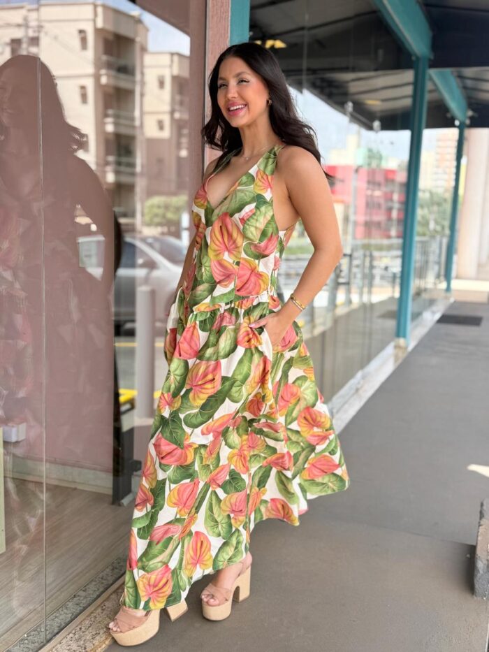 Vestido Longo Anturio Corrido FARM - Imagem 1