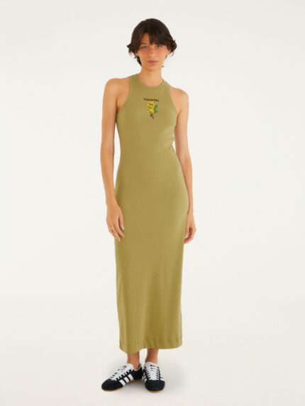 Vestido Midi Rib Cacho De Banana FARM