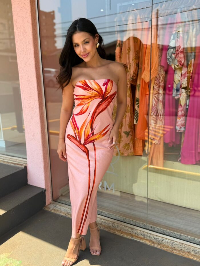 Vestido Sem  Alça  Maxi Estrelicia E FARM - Imagem 3