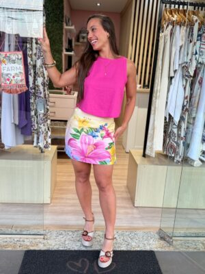 Saia Transpassada Floral Lena | FARM - Imagem 4