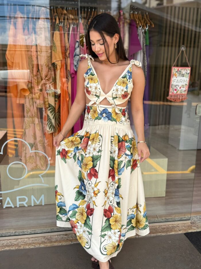 Vestido Longo Tropicalzinho Lenco FARM - Imagem 4