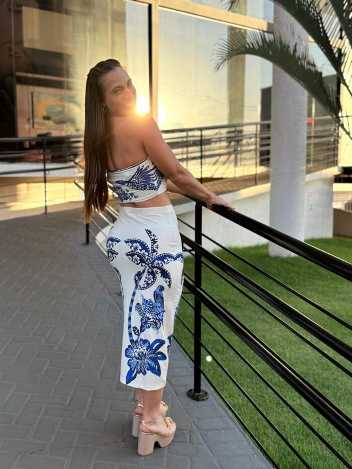 Saia Midi Reta Coqueiro Tropical FARM - Imagem 4