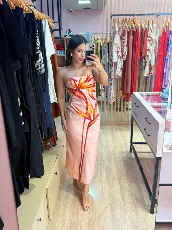Vestido Sem  Alça  Maxi Estrelicia E FARM - Imagem 2