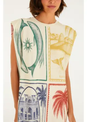 Vestido Curto Ombreira Brasil Vintage FARM - Imagem 2