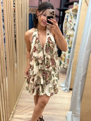 Vestido Curto Floral Raiana FARM