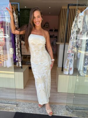 Vestido Midi Sem Alça Tina FARM