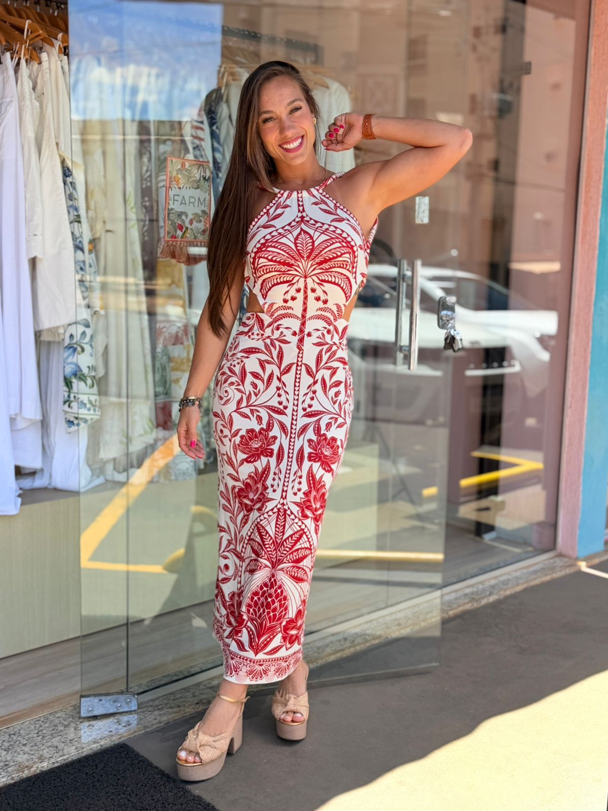 0c9396608dc0283c3fd5d4e2563599e9.jpg Vestido Midi Coqueiro De Flor FARM - Imagem 2