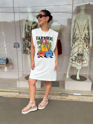 Vestido Curto Engradados FARM RIO - Imagem 4