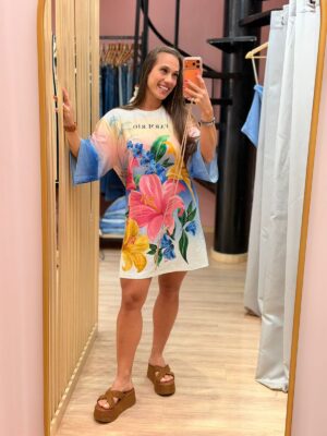 Vestido Tshirt Big Floral Malu Silk FARM - Imagem 3
