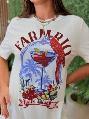 Vestido Cropped Marias Drink Pintado FARM - Imagem 3