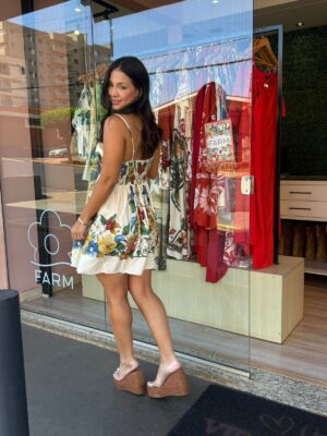 Vestido Curto Tropicalzinho Lenço FARM - Imagem 5