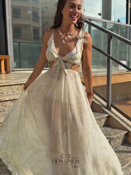 Vestido Longa Mar De Ondas FARM