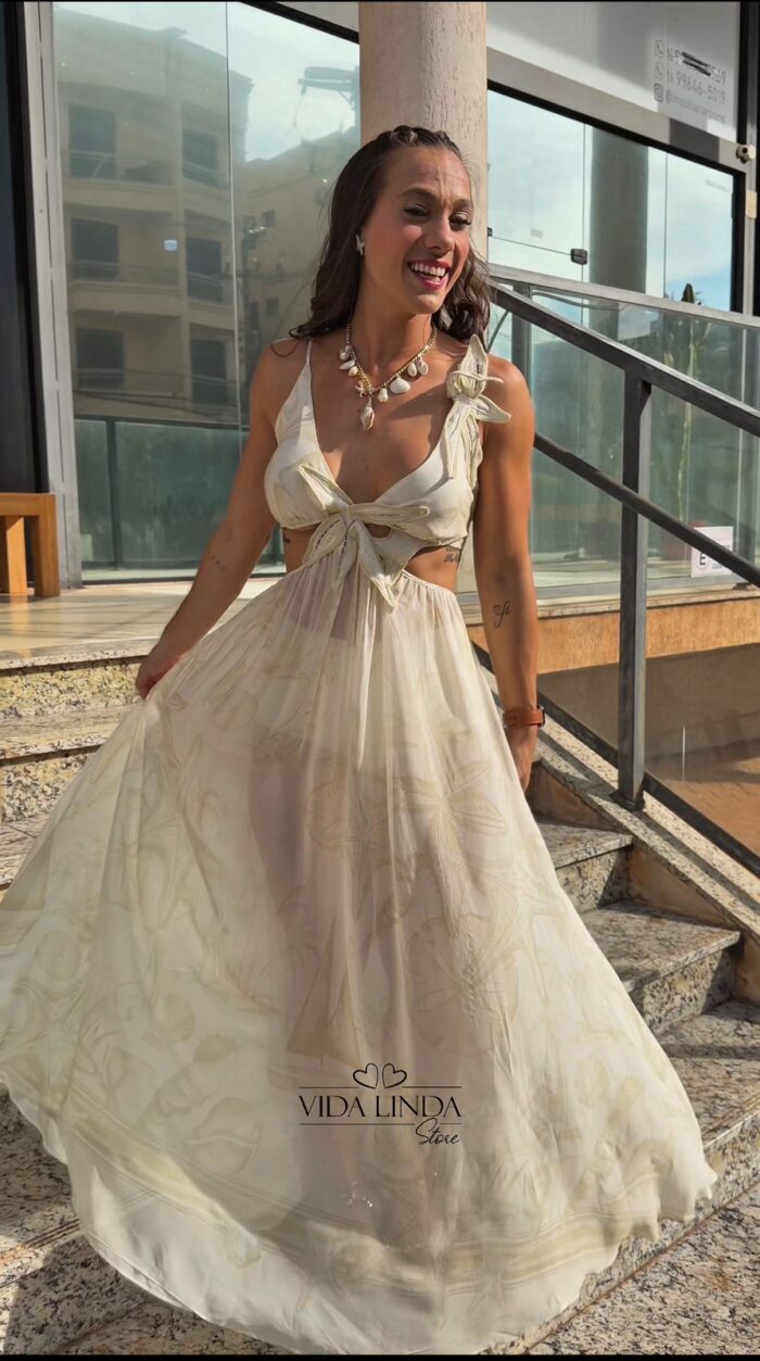 Vestido Longa Mar De Ondas FARM