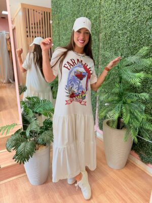Vestido Cropped Marias Drink Pintado FARM