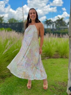 Vestido Paetê Perola do Mar FARM