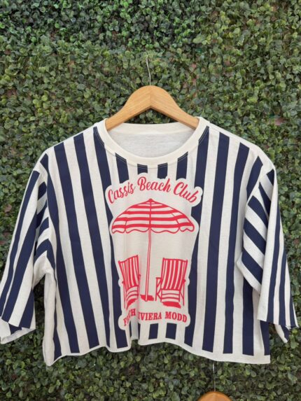 T-SHIRT CROPPED MARINHO