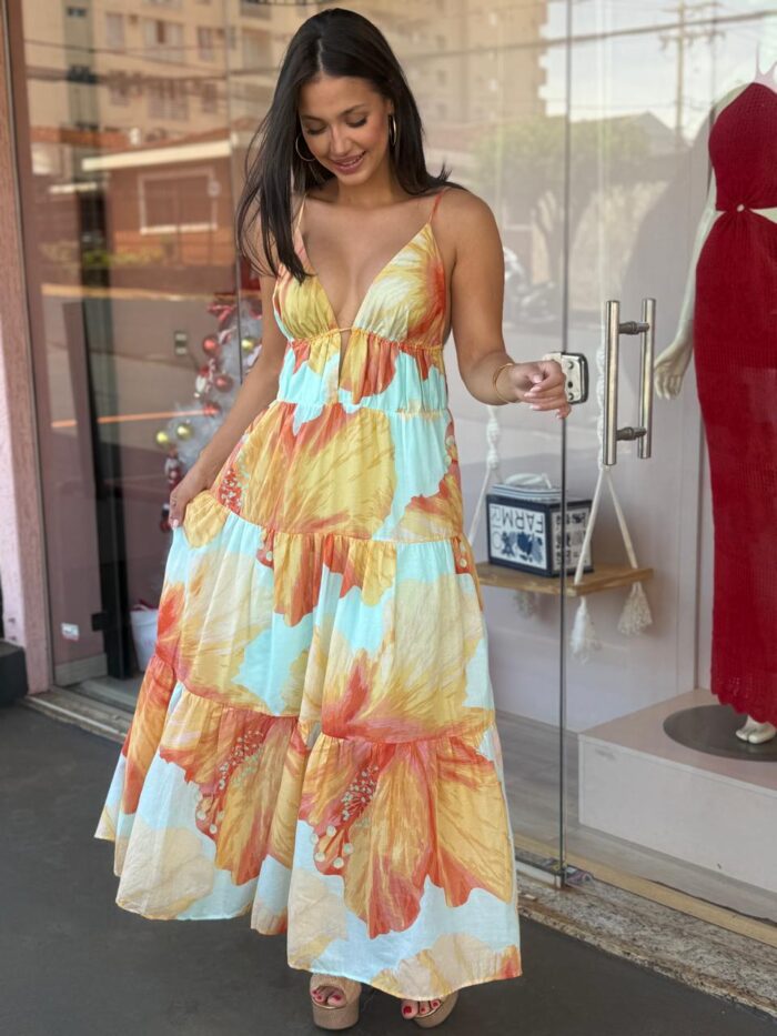 Vestido Longo Vestida De Flor FARM