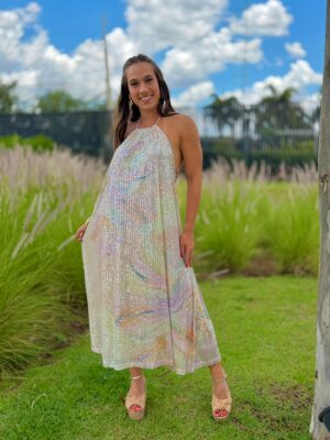 Vestido Paetê Perola do Mar FARM - Imagem 3